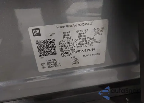 2023 Chevrolet Traverse Awd Ls from USA, damaged, VIN 1GNEVFKW2PJ329757